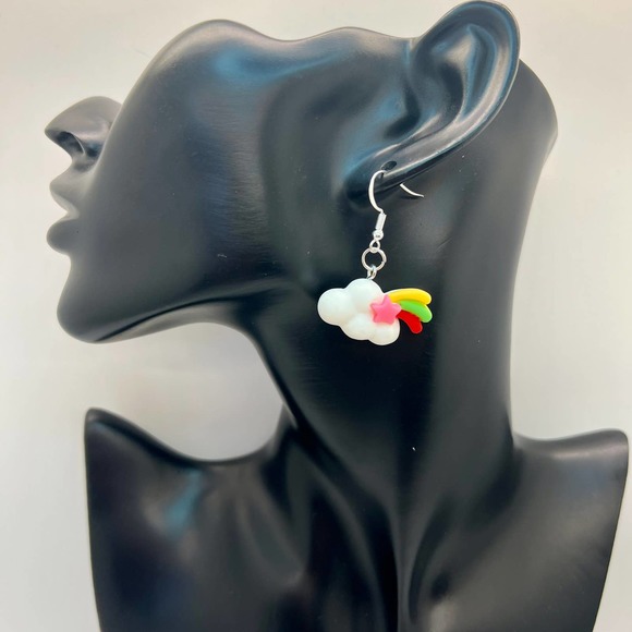 Cloud Earrings - Rainbow Earrings - Rainy Day Earrings - Baby Shower Earrings - Picture 11 of 11